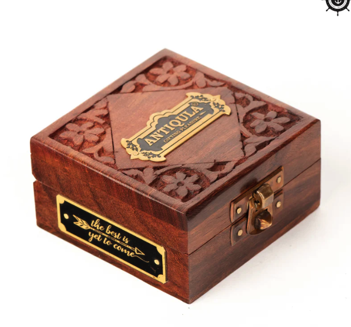 Handcrafted Compass in Wooden Box - Image 2