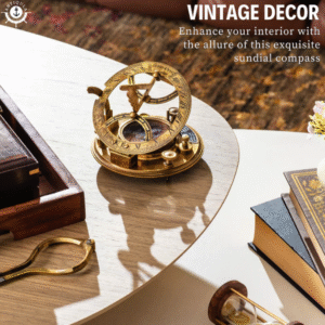 Sundial Compass with Wooden Box